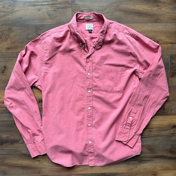 L.L. Bean Other - J.Crew Slim Fit Pink Coral Button Down Shirt XL 100% Cotton Preppy